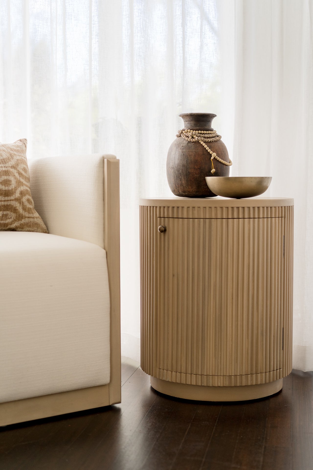 Kraton Round Bedside Table - Sandbar