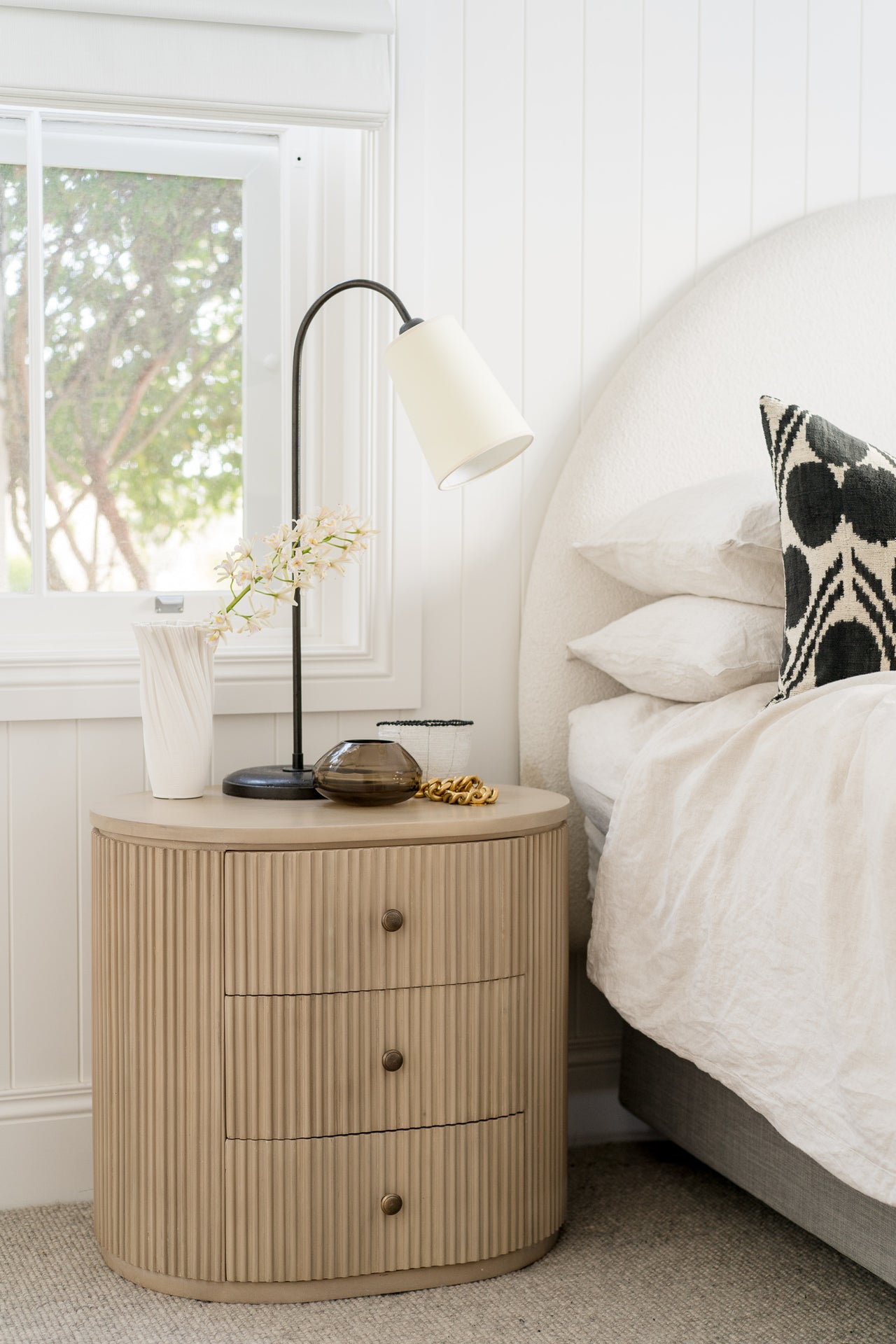 Kraton Oval Bedside Table - Sandbar