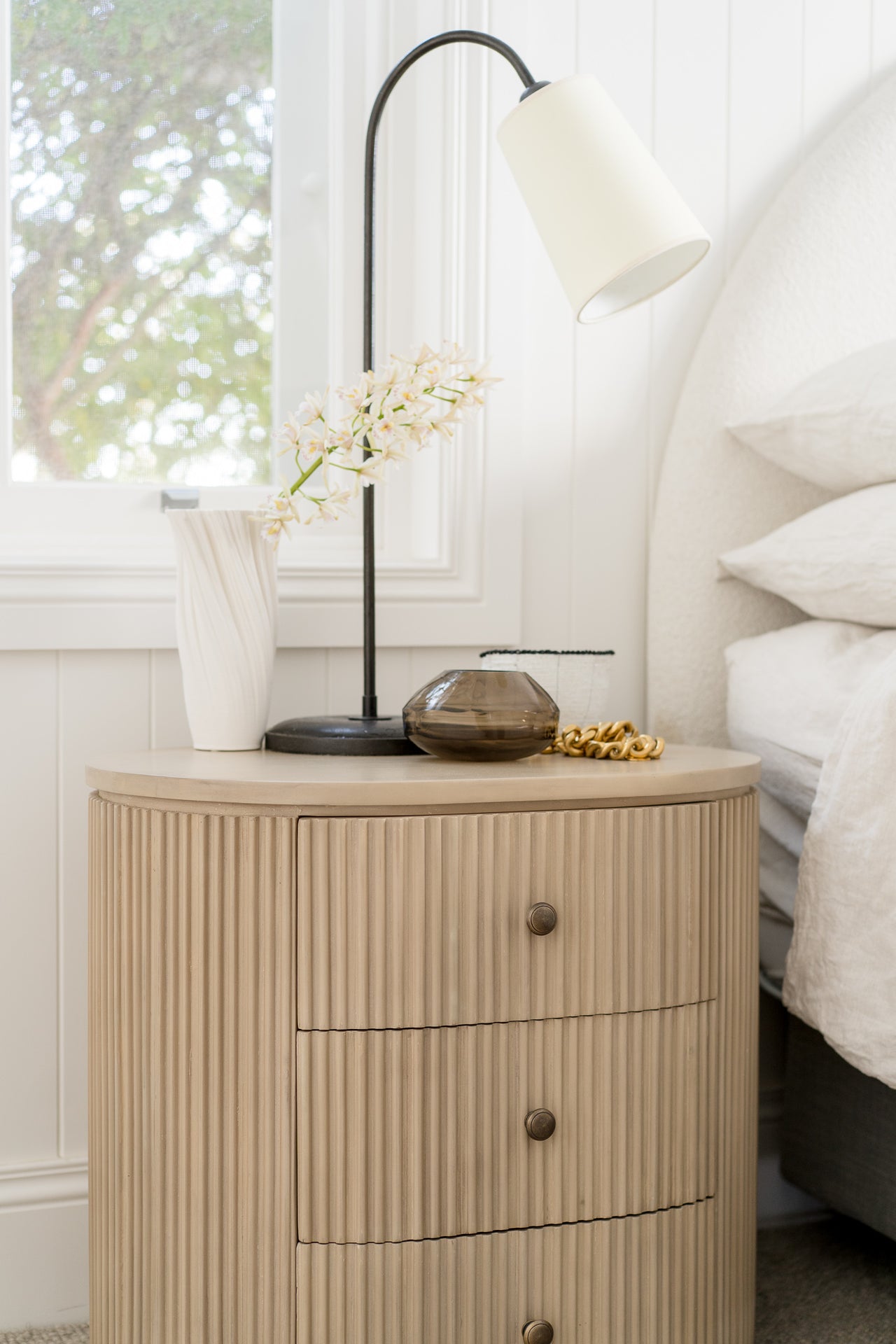 Kraton Oval Bedside Table - Sandbar
