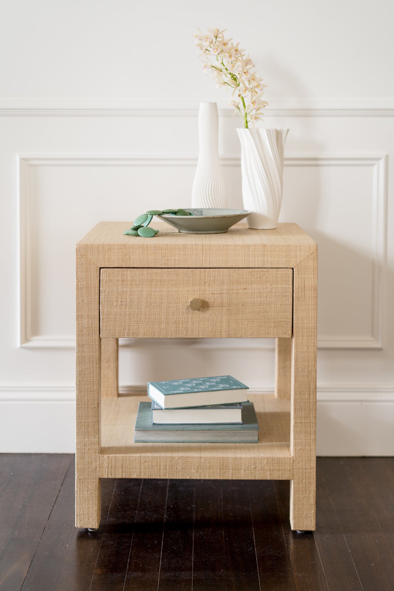 Kagu 1 Drawer Bedside Table with Raffia