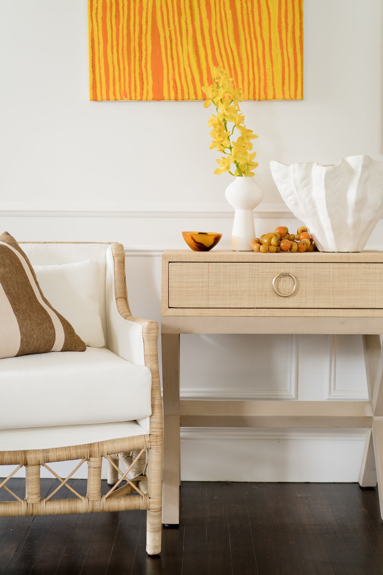 Renoir Raffia Bedside Table